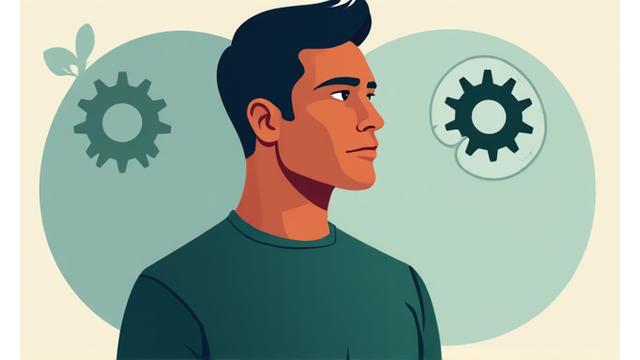Illustration of a man in deep thought, representing men's health webinar