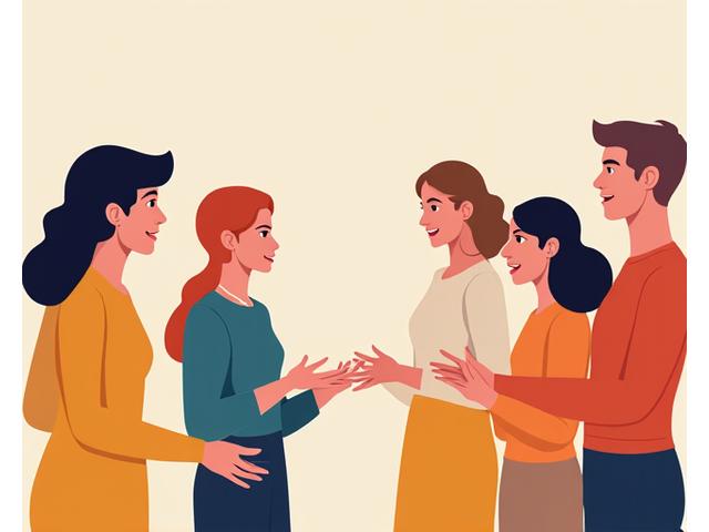 Illustration of people interacting responsibly within a digital community, showing clear rules and positive engagement.